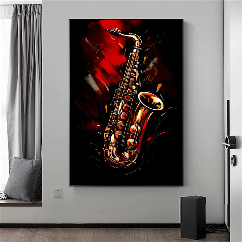 Frameless Abstract Colorful Ar - Picture Of Musical Instrument 评论和价格